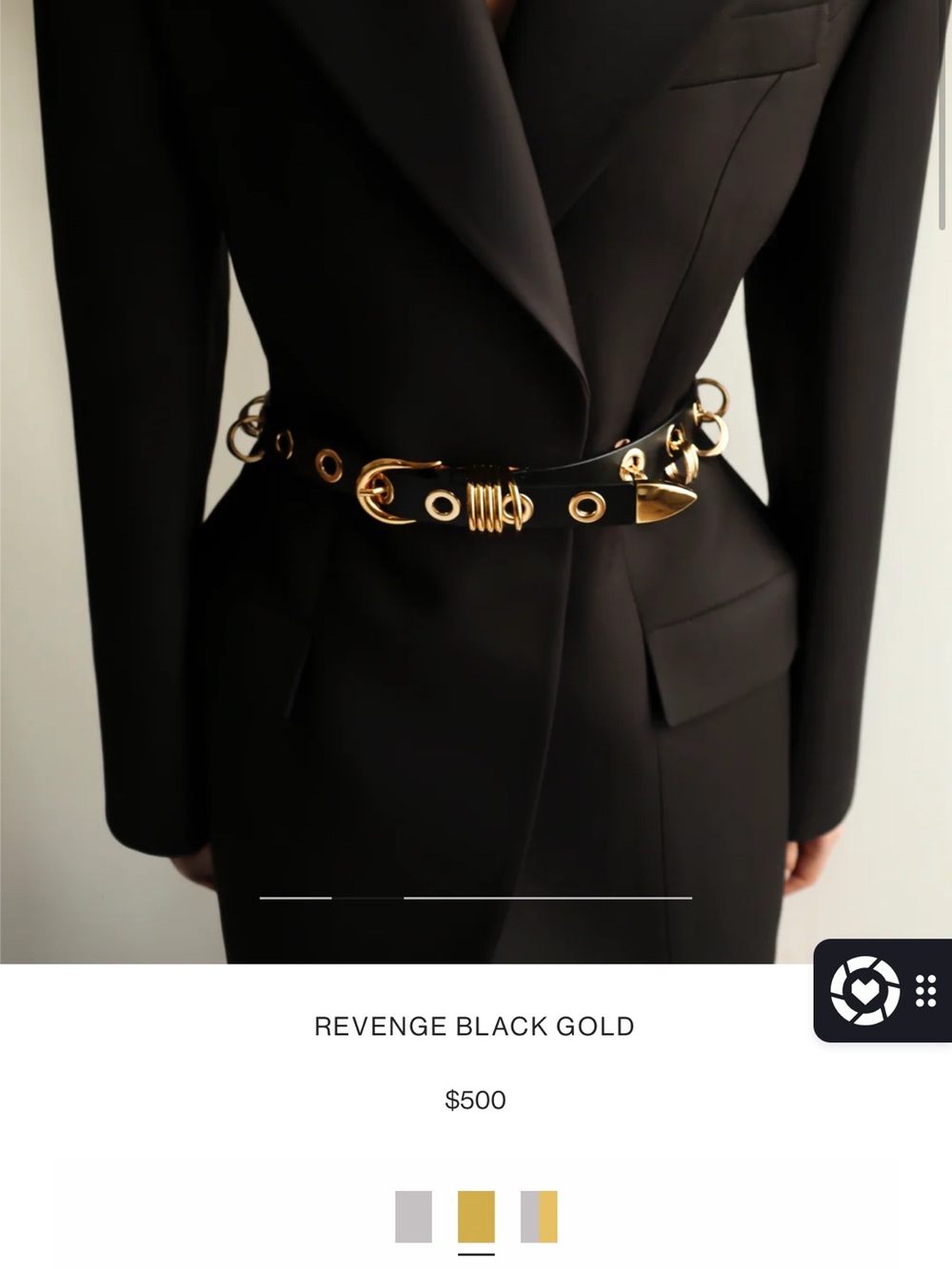 Black Gold Statement Waist Belt